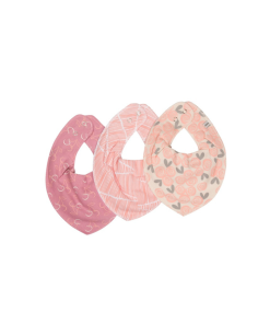 Pippi made with love – slabbetje – 3 pack – roze - Eileen4Kids