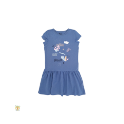 HEBE - jurk - korte mouwen - blauw - Eileen4Kids