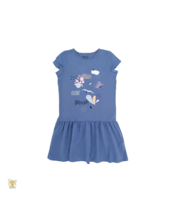 HEBE - jurk - korte mouwen - blauw - Eileen4Kids