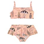 HEBE - bikini met rokje - pool print - roze - Eileen4Kids