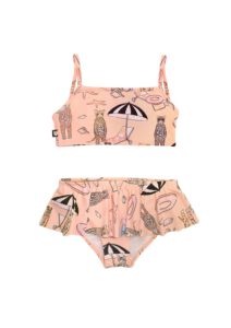 HEBE - bikini met rokje - pool print - roze - Eileen4Kids