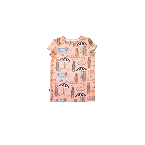 HEBE - t-shirt - pool print - roze - Eileen4Kids