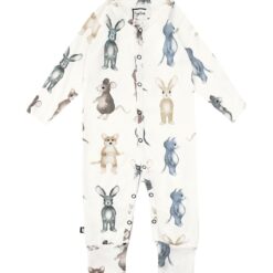 HEBE - romper - lange mouwen - dierenprint - wit - Eileen4Kids