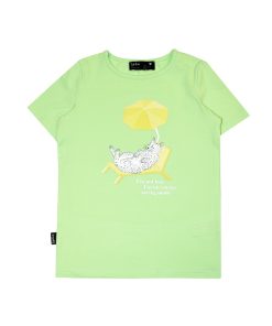 HEBE - t-shirt - kat - licht groen - Eileen4Kids