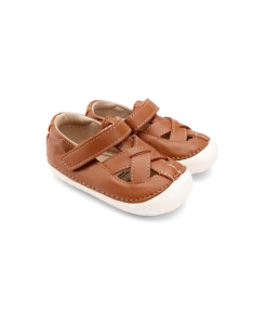 OLD SOLES – kinderschoen – pave thread – tan - Eileen4Kids- Eileen4Kids