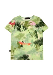 HEBE - t-shirt - palmenprint - groen - Eileen4Kids