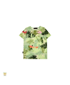 HEBE - t-shirt - palmenprint - groen - Eileen4Kids