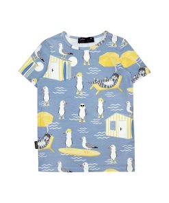 HEBE - t-shirt - zomerse dierenprint - blauw