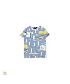 HEBE - t-shirt - zomerse dierenprint - blauw - Eileen4Kids