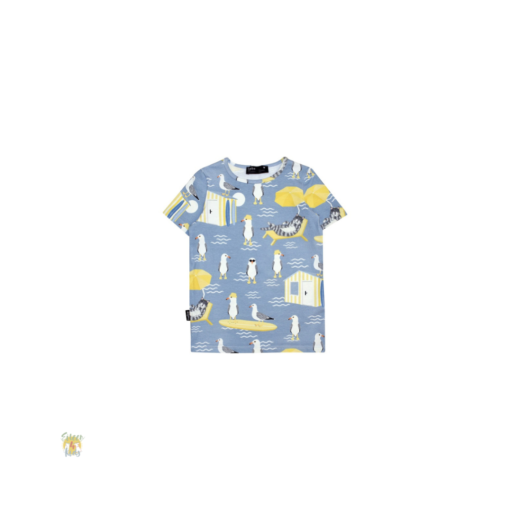 HEBE - t-shirt - zomerse dierenprint - blauw - Eileen4Kids