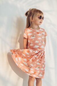 Hebe - jurk - korte mouwen - cloud - roze - Eileen4Kids