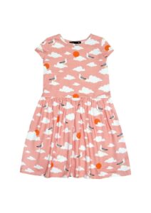 Hebe - jurk - korte mouwen - cloud - roze - Eileen4Kids