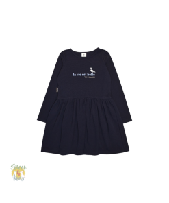 HEBE - jurk - lange mouwen - blauw - Eileen4Kids