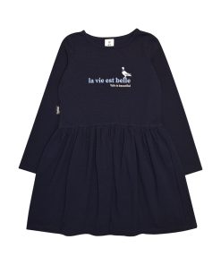 HEBE - jurk - lange mouwen - blauw - Eileen4Kids