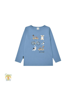 HEBE - shirt - lange mouwen - blauw - Eileen4Kids