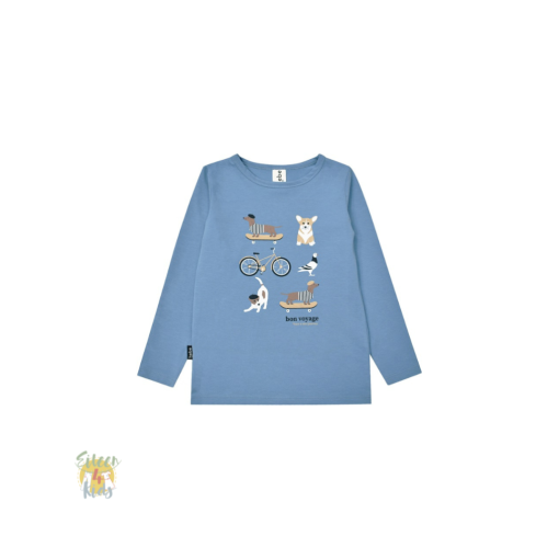 HEBE - shirt - lange mouwen - blauw - Eileen4Kids