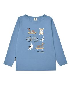 HEBE - shirt - lange mouwen - blauw - Eileen4Kids