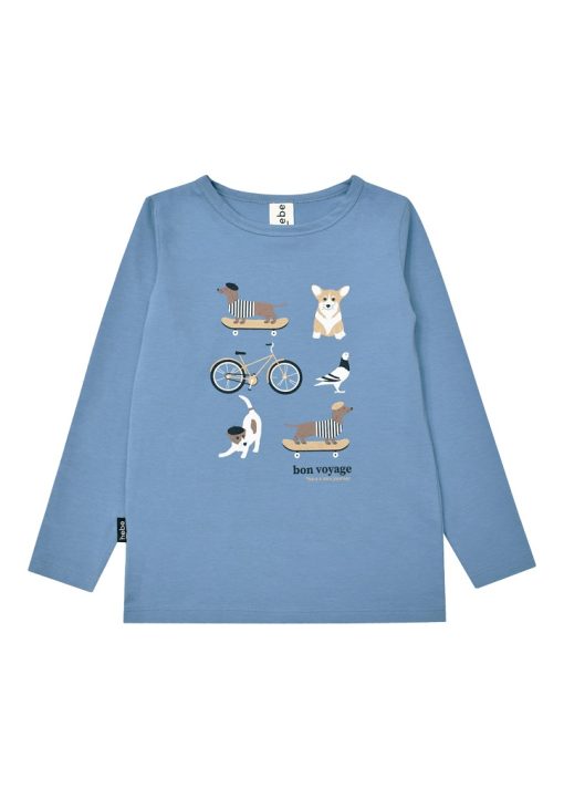 HEBE - shirt - lange mouwen - blauw - Eileen4Kids