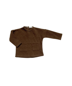 Riffle Amsterdam - baby rib shirt - effen bruin - Eileen4Kids