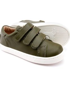 OLD SOLES - kinderschoen - lage sneakers - step markert - legergroen - Eileen4Kids