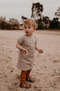 Riffle Amsterdam - Dress - pink melange stripe - Eileen4Kids