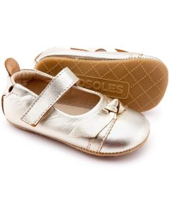 OLD SOLES - ballerina's - bow chique gold - Eileen4Kids