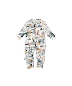 HEBE - romper - lange mouwen - sweet home - wit - Eileen4Kids