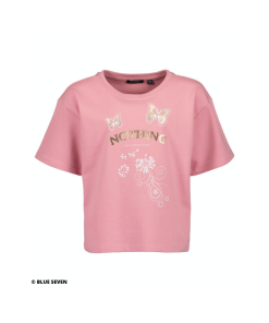 Blue Seven - sweat shirt - korte mouwen - roze - Eileen4Kids