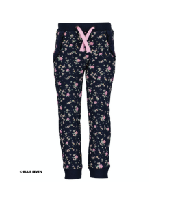 Blue Seven - meisjes sweat broek - gebloemd blauw - Eileen4Kids