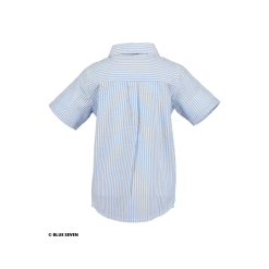 Blue Seven - overhemd korte mouwen - gestreept wit/blauw - Eileen4Kids