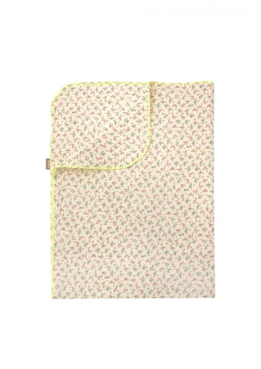 Blanket with mint small floral print - Eileen4Kids