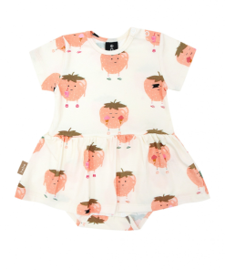 HEBE - jurk met romper - aardbei print - Eileen4Kids