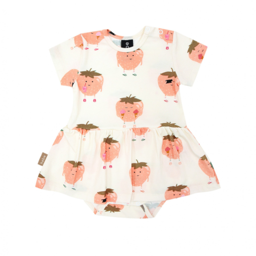 HEBE - jurk met romper - aardbei print - Eileen4Kids