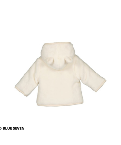 Blue Seven - newborn polar fleece jasje capuchon met oortjes - wit - Eileen4Kids