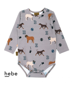 HEBE - romper met circusprint en honden - grijs - Eileen4Kids