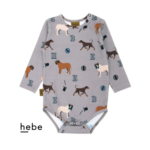 HEBE - romper met circusprint en honden - grijs - Eileen4Kids