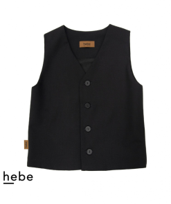 HEBE - zwarte wollen gilet - Eileen4Kids