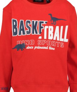 Blue Seven - sweater - basketbal - rood - Eileen4Kids