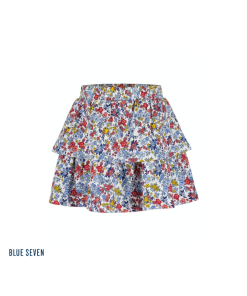 Blue Seven - rok - bloemenprint - blauw - Eileen4Kids