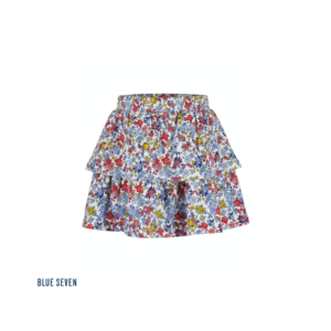 Blue Seven - rok - bloemenprint - blauw - Eileen4Kids