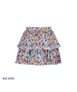 Blue Seven - rok - bloemenprint - blauw - Eileen4Kids