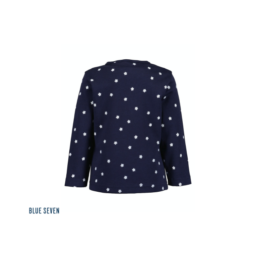 Blue Seven - sweatshirt - bloemenprint - blauw - Eileen4Kids