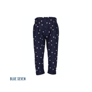 Blue Seven - joggingbroek - donkerblauw witte bloemen - Eileen4Kids