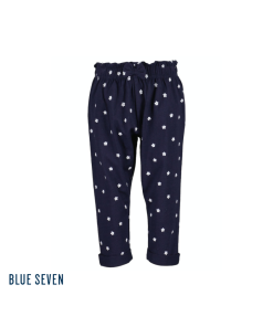 Blue Seven - joggingbroek - donkerblauw witte bloemen - Eileen4Kids