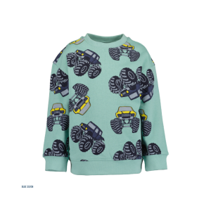 Blue Seven - sweater - monster truck - blauw - Eileen4Kids