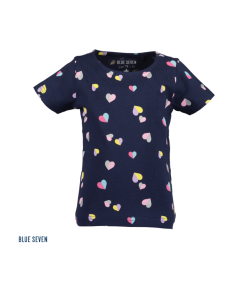 Blue Seven - T-shirt - hartjes - blauw - Eileen4Kids