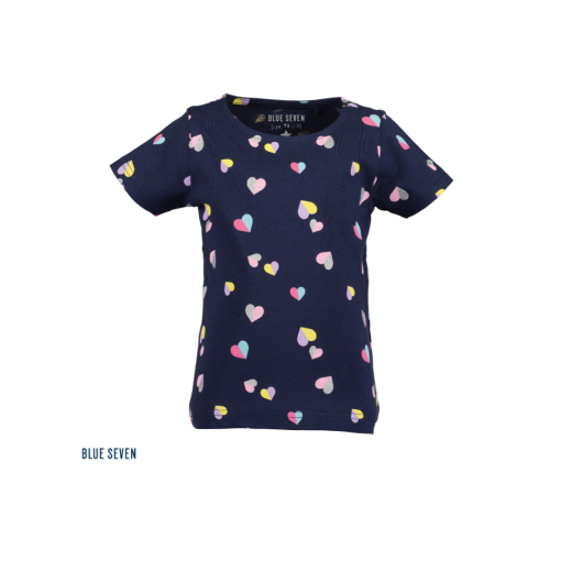 Blue Seven - T-shirt - hartjes - blauw - Eileen4Kids