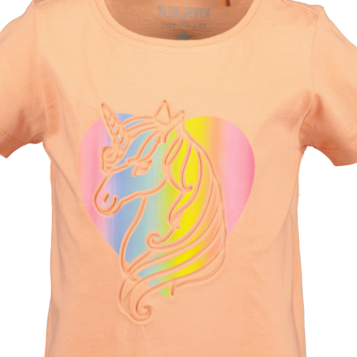 Blue Seven - T-shirt - oranje - reliëfprint met een kleurverloop - Eileen4Kids