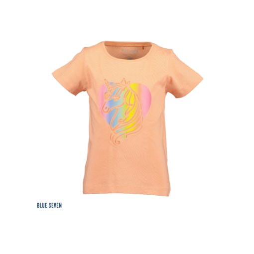 Blue Seven - T-shirt - oranje - reliëfprint met een kleurverloop - Eileen4Kids