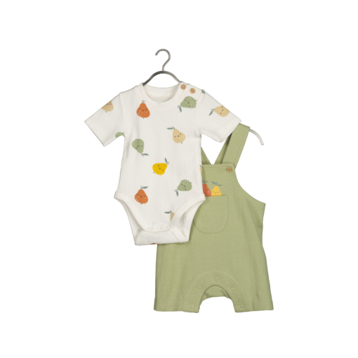 Blue Seven - Newborn 2-delige set Romper en Bloomer Shorts - groen - Eileen4Kids